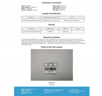 Turinabol 10 mg * 100 Driada Medical